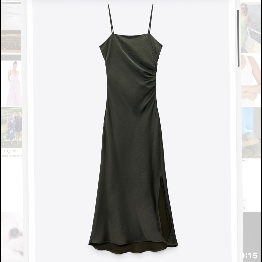 Zara Green Slip Dress sz M